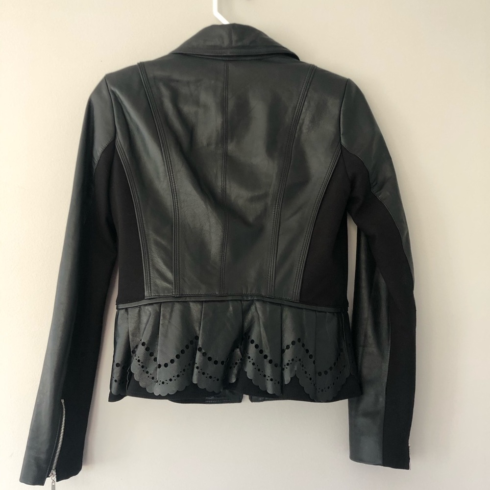 0000~Silver Details Leather Jacket